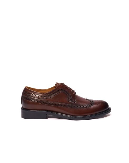 Derbies à bout golf en cuir bruns