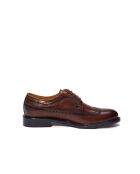 Derbies à bout golf en cuir bruns