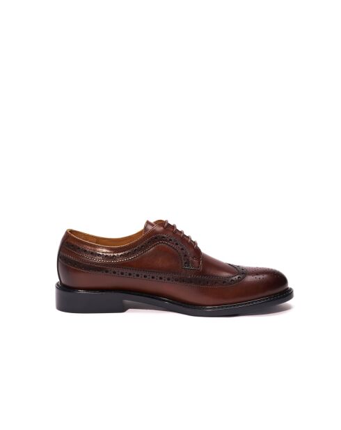 Derbies à bout golf en cuir bruns