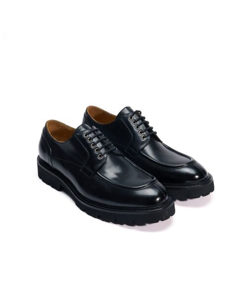 Derbies à plateau en cuir noirs