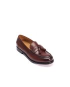 Mocassins à pompons en cuir bruns