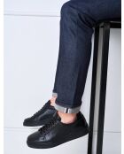Klassieke zwarte leren sneakers