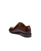 Bruine leren oxfords met rechte neus