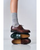 Bruine leren oxfords met rechte neus