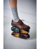 Bruine leren oxfords met rechte neus