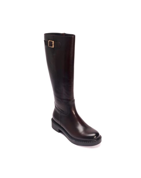 Bottes hautes en cuir noires