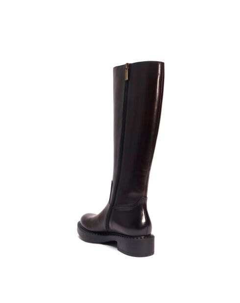Bottes hautes en cuir noires