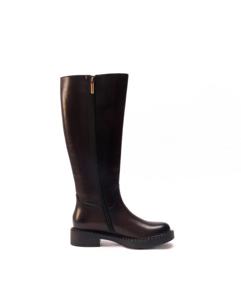 Bottes hautes en cuir noires