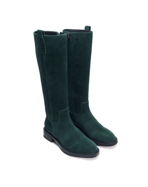 stivali alti in pelle verde