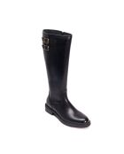 Dunkelbraune hohe Lederstiefel
