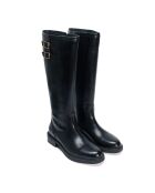 Dunkelbraune hohe Lederstiefel