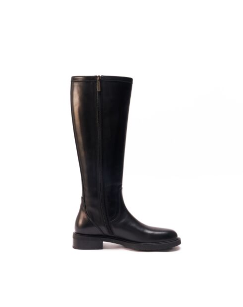 Dunkelbraune hohe Lederstiefel