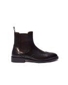 Bottines Chelsea à bout golf en cuir brun foncé