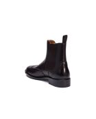 Bottines Chelsea à bout golf en cuir brun foncé