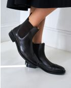 Bottines Chelsea à bout golf en cuir brun foncé