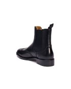 Bottines Chelsea à bout golf en cuir noires