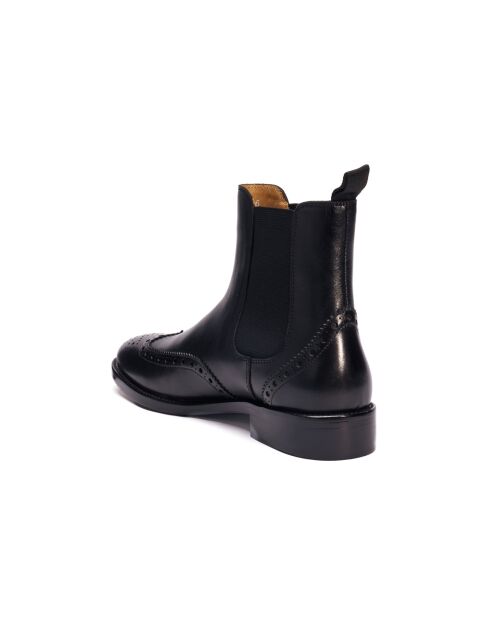 Bottines Chelsea à bout golf en cuir noires
