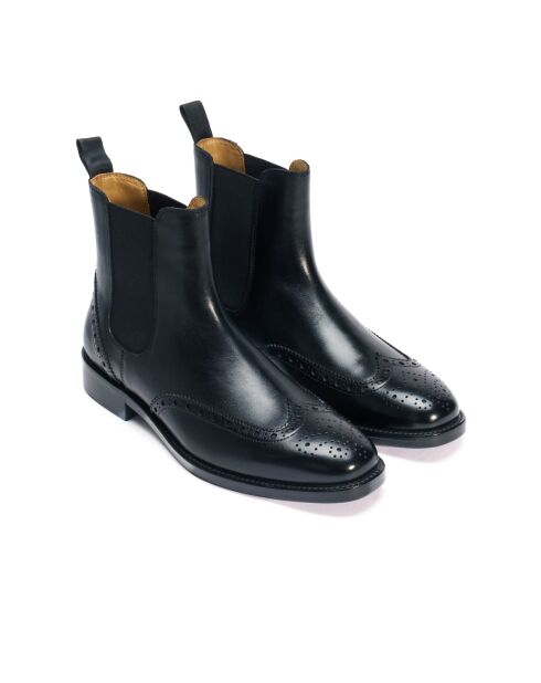 Bottines Chelsea à bout golf en cuir noires