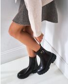 Bottines Chelsea en cuir brun foncé