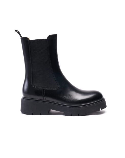 Chelsea-Stiefel aus Leder in Schwarz
