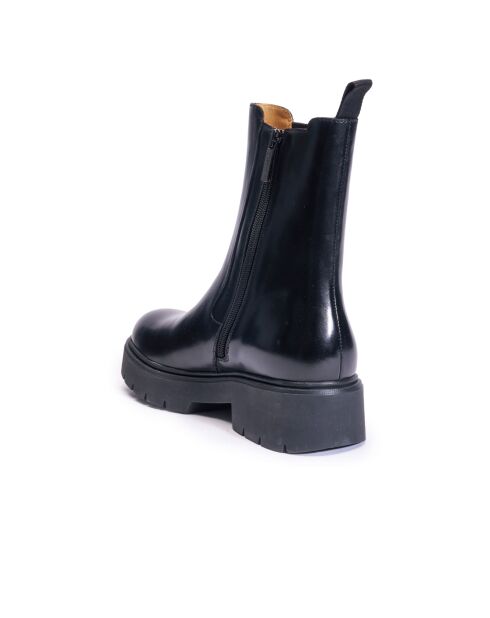 Chelsea-Stiefel aus Leder in Schwarz