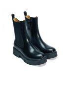 Chelsea-Stiefel aus Leder in Schwarz