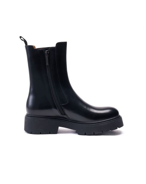Chelsea-Stiefel aus Leder in Schwarz