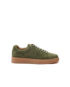 Sneakers classiche in pelle scamosciata verde tè