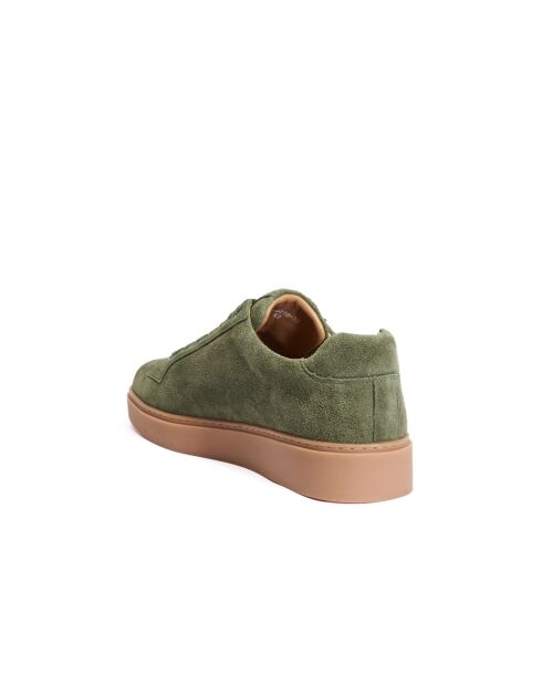 Sneakers classiche in pelle scamosciata verde tè