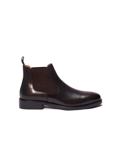 Bottines Chelsea en cuir brun foncé