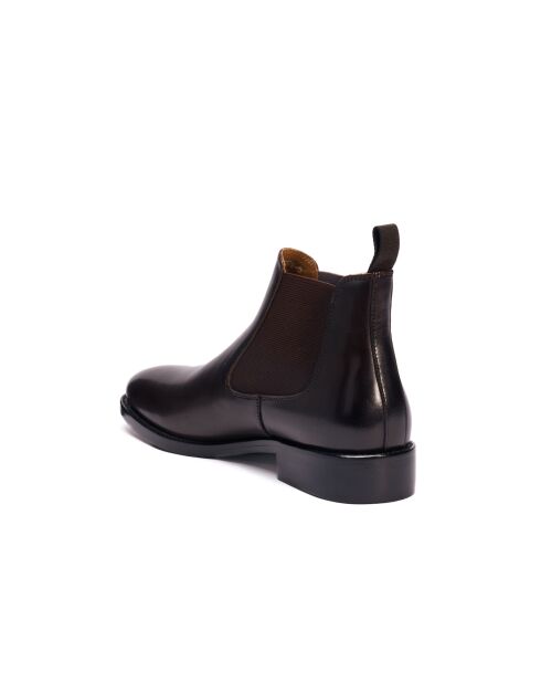 Bottines Chelsea en cuir brun foncé