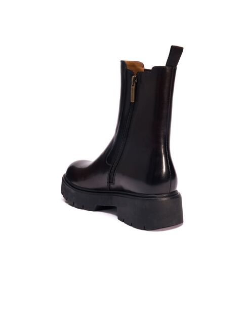 Bottines Chelsea en cuir brun foncé
