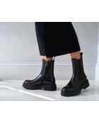 Bottines Chelsea en cuir brun foncé