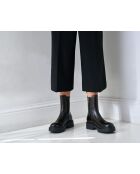 Bottines Chelsea en cuir brun foncé