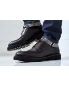 Derbies à plateau en cuir brun foncé