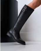 Bottes hautes en cuir noires
