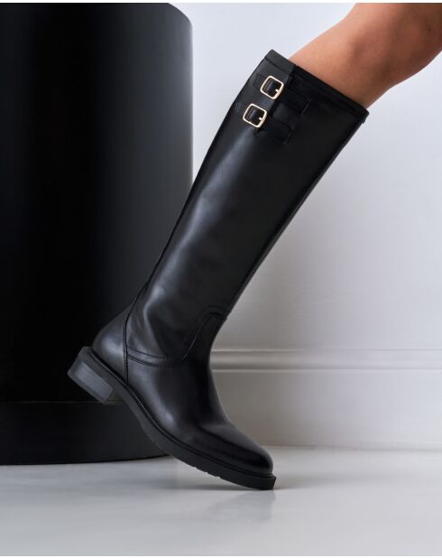 Bottes hautes en cuir noires