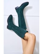 botas altas de cuero verde