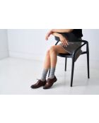 Bruine leren oxfords met rechte neus