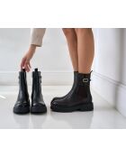 Bottines Chelsea en cuir brun foncé