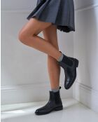 Bottines Chelsea à bout golf en cuir noires