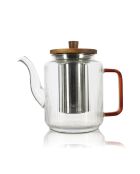 Teiera Karl in vetro borosilicato con manico ambrato - 1,2 L