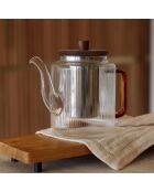 Teiera Karl in vetro borosilicato con manico ambrato - 1,2 L