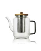 Tetera Karl de vidrio borosilicato con mango de grafito - 1,2 L