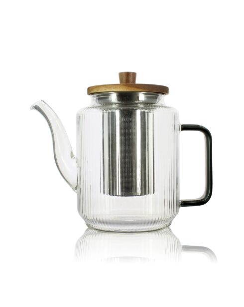 Théière Karl en verre borosilicate anse graphite - 1.2 L