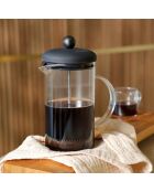 Fusion Glass French Press met zwart siliconen deksel - 600 ml