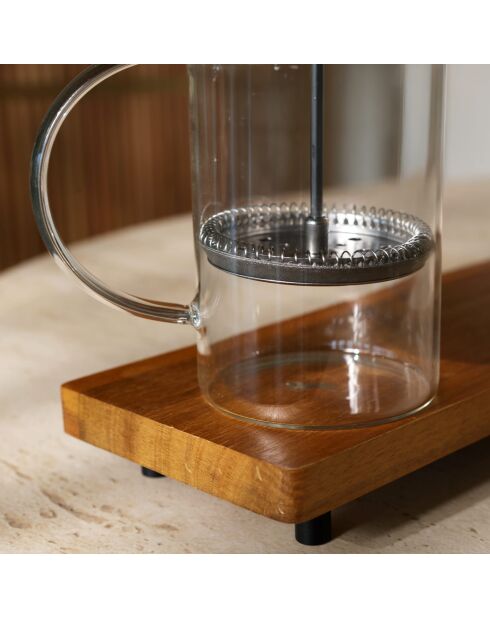 Fusion Glass French Press mit schwarzem Silikondeckel, 600 ml