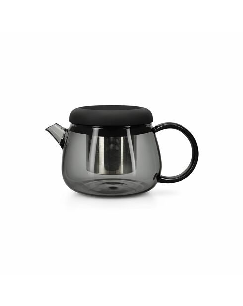 Teiera Fusion in vetro borosilicato con coperchio in silicone nero - 300ml