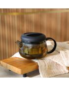 Teiera Fusion in vetro borosilicato con coperchio in silicone nero - 300ml