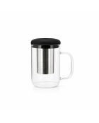Teiera Fusion in vetro borosilicato con coperchio in silicone nero - 500ml